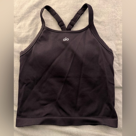 Alo Seamless Ribbed Favorite Full Length Bra Tank - Picture 8 of 10